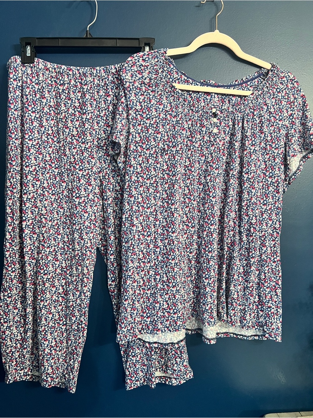 Chaps XL Floral Pajama Set Soft Stretch Cotton Blend Lounge Set summer cottage - Picture 1 of 6
